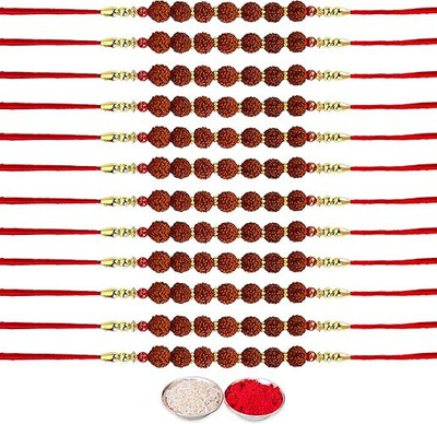 SG Creations Religious SGRKI032 Mauli Thread Rakhi  Set(12)