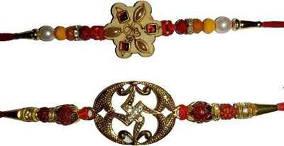 BHAVYA SALES Designer S396-N2 Assorted Rakhi  Set(2)