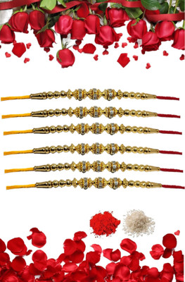 URBANELA Designer r_6-RK06 Assorted Rakhi  Set(6 Rakhi)
