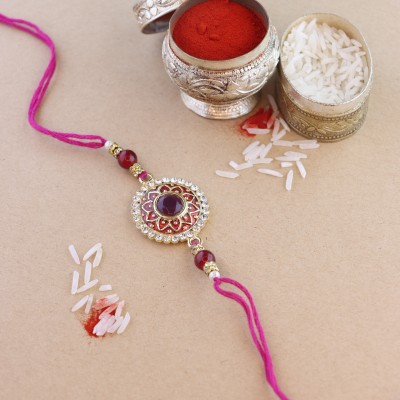 I Jewels Thread R100M Pearl Rakhi  Set(1 Rakhi)