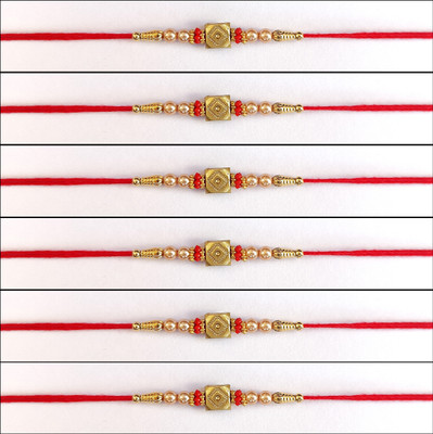 Param sales Designer 4017 Mauli Thread Rakhi  Set(Combo of 6 Rakhi)