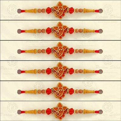 Param sales Designer 4051 Assorted Rakhi  Set(Combo of 6 Rakhi)