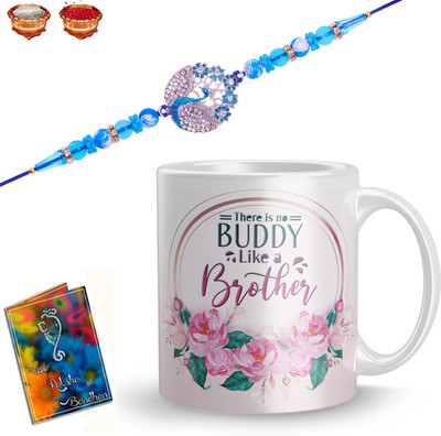 Dreamcart Designer R-117-RA-11 Mauli Thread Rakhi  Set(1 Rakhi 1 Mug 1 Roli Chawal 1 Greeting Card)
