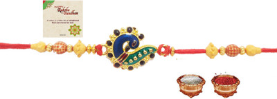 Sprha Designer designer artificial RA12forkids Mauli Thread Rakhi  Set(1 Designer Rakhi , One Greeting card & One Roli Chawl)