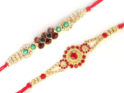 Ruhi Thread KH-new-two-2020-002 Assorted Rakhi  Set(2 Rakhi)