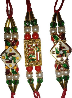 lekhbhav Designer Mangalam412 Assorted Rakhi  Set(3)