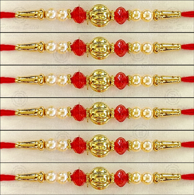 Param sales Designer 4034 Assorted Rakhi  Set(Combo of 6 Rakhi)