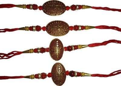 BHAVYA SALES Designer S495-N2 Assorted Rakhi  Set(4)