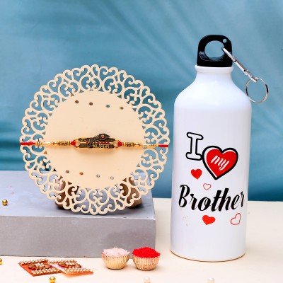 Radiant Crafts Designer I Love My Brother Printed Sipper With KhatuShyam Rakhi Tilak Greeting Card Mauli Thread Rakhi, Sippers, Greeting Card, Chawal Roli Pack  Set(I Love My Brother Printed Sipper With KhatuShyam Rakhi Tilak Greeting Card)