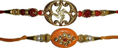 BHAVYA SALES Designer Mangalam403-N2 Assorted Rakhi  Set(2)