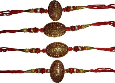 lekhbhav Designer Mangalam527 Assorted Rakhi  Set(4)