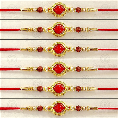 Param sales Designer 4053 Assorted Rakhi  Set(Combo of 6 Rakhi)