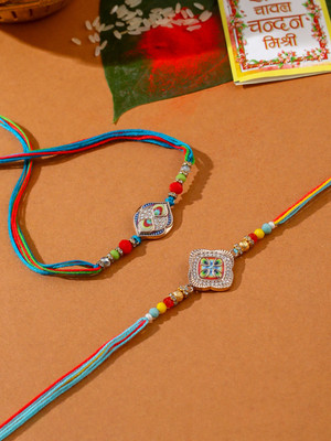 NVR Thread NVR1138 Mauli Thread Chawal Roli Pack  Set(2 Rakhi)