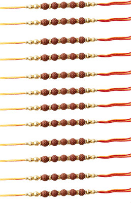 Gaurangi Religious rudra-12pc Assorted Rakhi  Set(12 Rudraksha Rakhi)