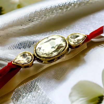 Shree Enterprises Thread shree 01258RAKHI 691 Kundan Chawal Roli Pack  Set(1 BHAI RAKHI)
