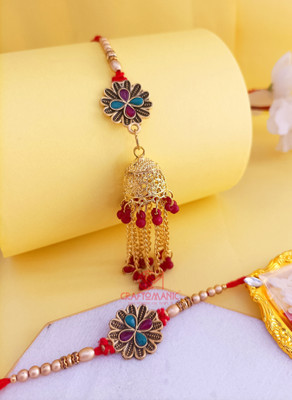 Craftomanic Bhaiya Bhabhi BBRAKHI002 Silver Chawal Roli Pack, Rakhi  Set(Premium Rakhi Set Rakhi Combo For Bhaiya Bhabhi, Rakhi Set Lumba Rakhi For Bhabhi)