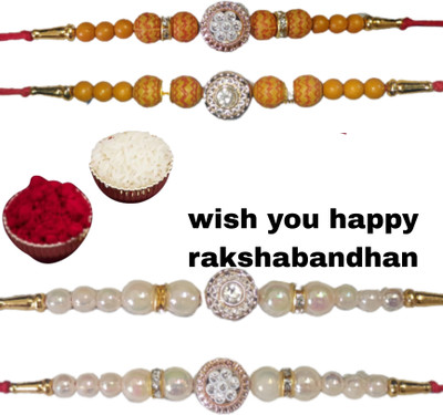 lekhbhav Designer LK395 Assorted Rakhi  Set(4)