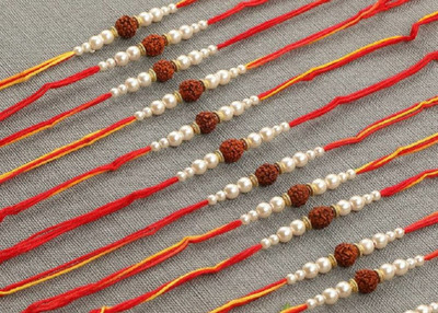 SG Creations Religious SGRKI032 Mauli Thread Rakhi  Set(11)