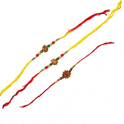 BHAVYA SALES Designer skt1059_New_Rakhi_set-N2 Assorted Rakhi  Set(Ganesha Rakhi set of 3)