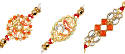 Kord Store Designer KSRKHCOMBO15 Mauli Thread Rakhi  Set(3 Rakhi)