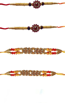 lekhbhav Designer S524 Assorted Rakhi  Set(DESIGNER HANDMADE RAKHI SET)