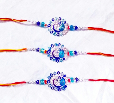 lekhbhav Designer LK98 Assorted Rakhi  Set(Designer Rakhi set of 3 for brother)