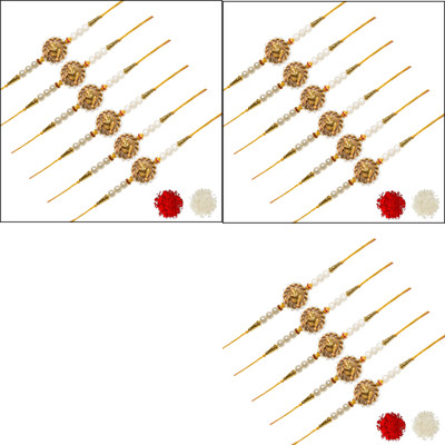 AARON INC Thread Ai_Rakhi_00001423587 Mauli Thread Rakhi  Set(Pack of 17 Rakhi)