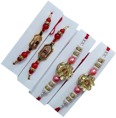 lekhbhav Designer LK260 Assorted Rakhi  Set(4 Pc Set)