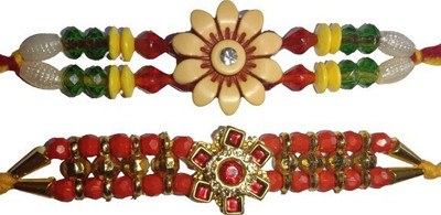 lekhbhav Designer LK190 Assorted Rakhi  Set(2 Rakhi)