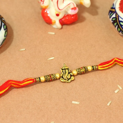 MFT Gifts Designer Rakhi 0047 Mauli Thread Chawal Roli Pack  Set(250)