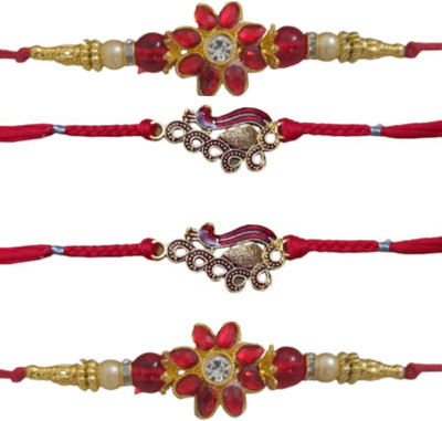 BHAVYA SALES Designer skt1066-N2 Assorted Rakhi  Set(4)