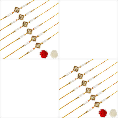 AARON INC Thread Ai_Rakhi_00001423585 Mauli Thread Rakhi  Set(Pack of 12 Rakhi)