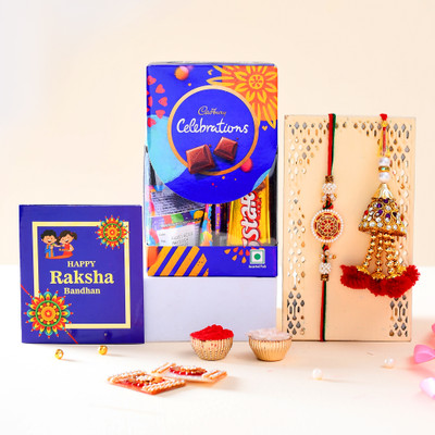 PRIDE STORE Bhaiya Bhabhi Bhaiya Bhabhi Rakhi, Cadbury Celebration, Tilak Pack, Greeting Card-4461 Mauli Thread Bracelet, Rakhi, Chawal Roli Pack, Greeting Card Set(2 Rakhi, 1 Cadbury Celebration, 1 Tilak Pack, 1 Greeting Card) PRIDE STORE Bhaiya Bhabhi Bhaiya Bhabhi Rakhi, Cadbury Celebration, Tilak Pack, Greeting Card-4461 Mauli Thread Bracelet, Rakhi, Chawal Roli Pack, Greeting Card Set(2 Rakhi, 1 Cadbury Celebration, 1 Tilak Pack, 1 Greeting Card)