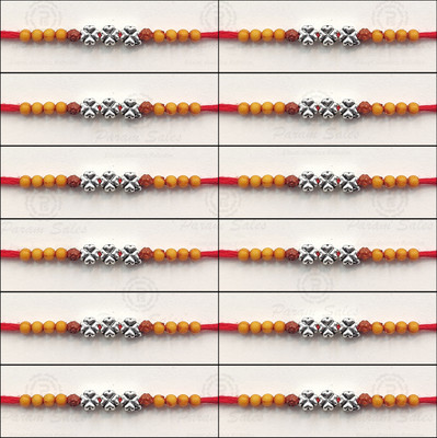 Param sales Designer 4542 Assorted Rakhi  Set(Combo of 12 Rakhi)