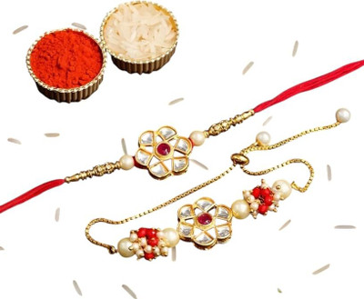 Aamrapali Silver Gems Thread Rakhi(UJ)-10-AP:P2 Mauli Thread Rakhi  Set(2 Rakhi)