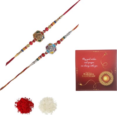 Dreamshop Designer DS_1017_Rakhi Set Kundan Greeting Card  Set(1)