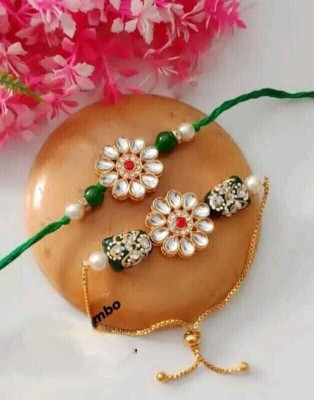 Aamrapali Silver Gems Bhaiya Bhabhi Rakhi(UJ)-70-AP:P3 Mauli Thread Rakhi  Set(34 Rakhi)