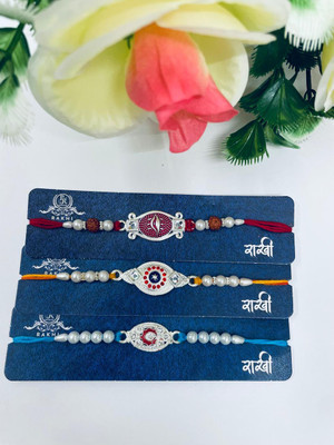 RUDRANSHH Thread S2 Mauli Thread Rakhi  Set(3Rakhi with 1Roli and 1Mauli packet)