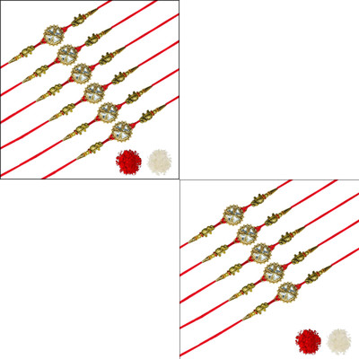 AARON INC Thread Ai_Rakhi_00001423597 Mauli Thread Rakhi  Set(Pack of 11 Rakhi)