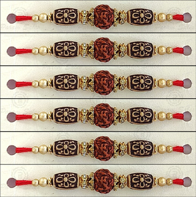 Param sales Designer 4065 Assorted Rakhi  Set(Combo of 6 Rakhi)