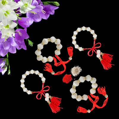 URBANELA Lumba a_4RK69-LUMBA Mauli Thread, Pearl Lumba  Set(4 Lumba Rakhi)