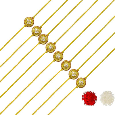 PRAHAN INTERNATIONAL Thread Ai_Rakhi_00001423579 Mauli Thread Rakhi  Set(Pack of 08 Rakhi)