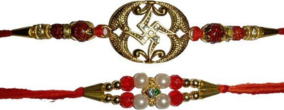 lekhbhav Designer LK257 Assorted Rakhi  Set(2 Rakhi)