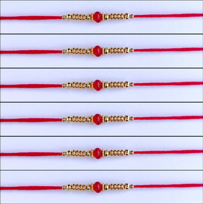 Param sales Designer 4006 Assorted Rakhi  Set(Combo of 6 Rakhi)