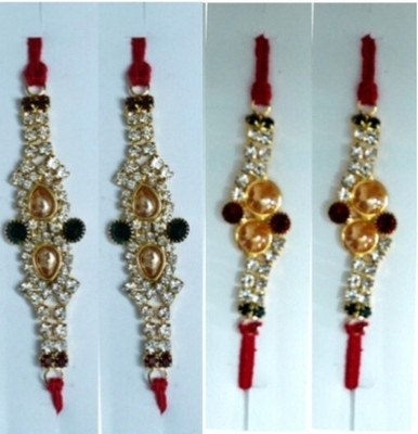 BHAVYA SALES Designer LK342-N2 Assorted Rakhi  Set(4 RAKHI)