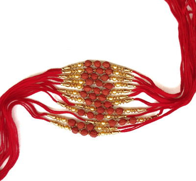 AVM Rudraksh AM-Rakhi-12 PC-3 Rudraksha Mauli Thread, Pearl Rakhi  Set(12 Piece Rudraksha Rakhi for Mens & Kids)
