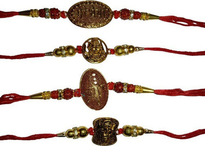 BHAVYA SALES Designer S146-N2 Assorted Rakhi  Set(4)