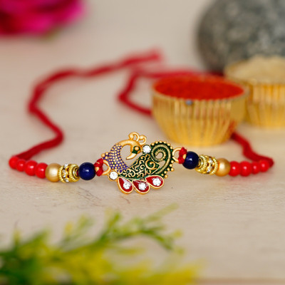 Vibhima Trunkbox Designer ANIL ( pack 1 ) 12_FK Assorted Rakhi  Set(Pack of 1 with Roli Chawal)