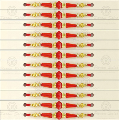 Param sales Designer 4035 Assorted Rakhi  Set(Combo of 12 Rakhi)