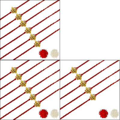 PRAHAN INTERNATIONAL Thread Ai_Rakhi_00001423584 Mauli Thread Rakhi  Set(Pack of 17 Rakhi)